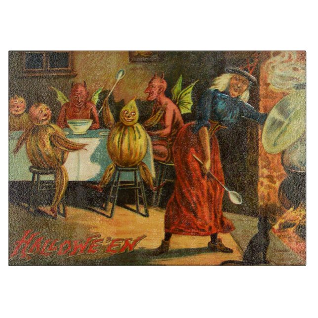 Kochen von Halloween-Hexe Schneidebrett (Vorderseite)