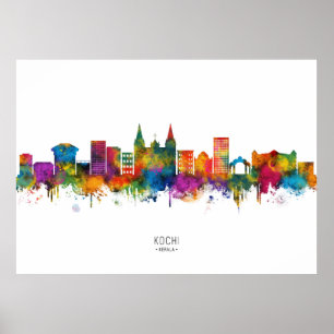 Kochi Indien Skyline Poster