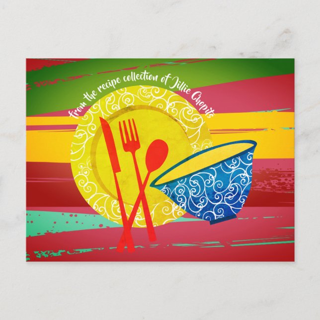 Kochkarte für asiatische Kochkunst Postkarte (Vorderseite)