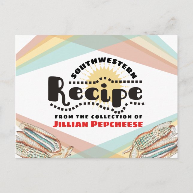 Kochkarte für mexikanisch-blaue Mais Postkarte (Vorderseite)