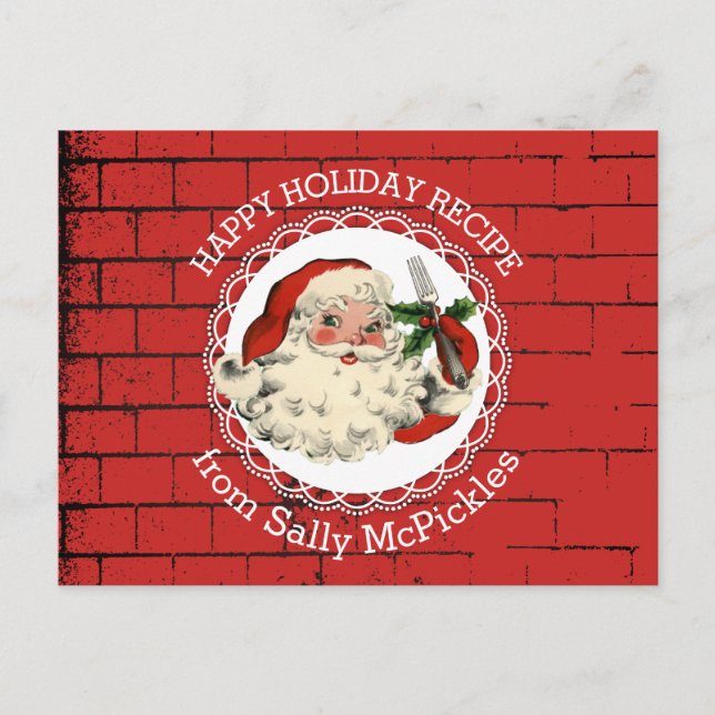 Kochkarte Santa Gabel Postkarte (Vorderseite)