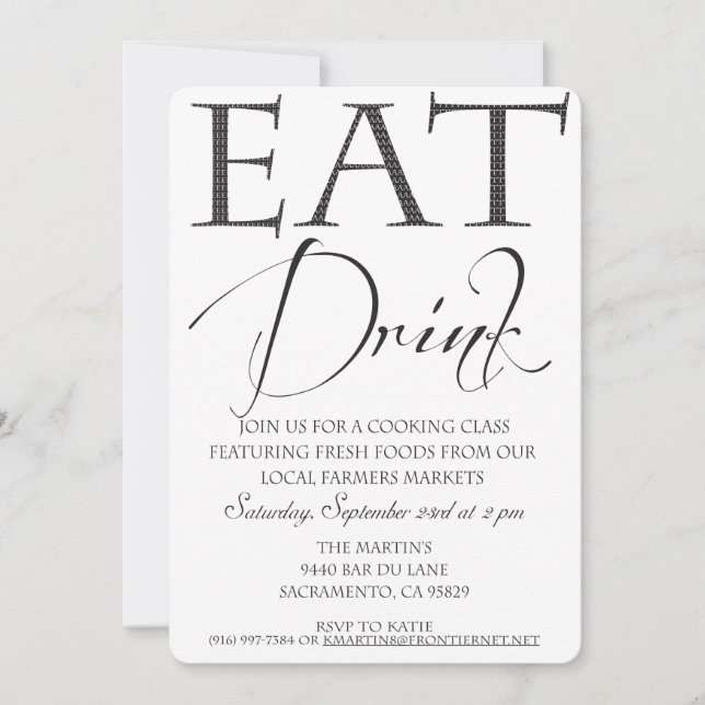 Kochklasse/Einladung Einladung (Vorderseite)