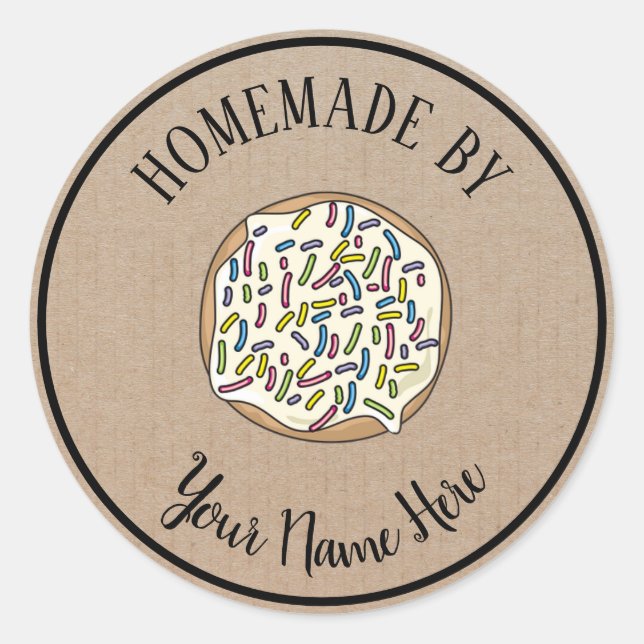 Kochkuchen von Vintagen Handwerkskunst hausgemacht Runder Aufkleber (Vorderseite)
