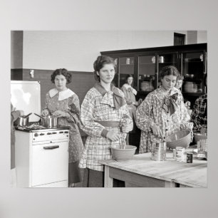 Kochkurs, 1935. Vintages Foto Poster