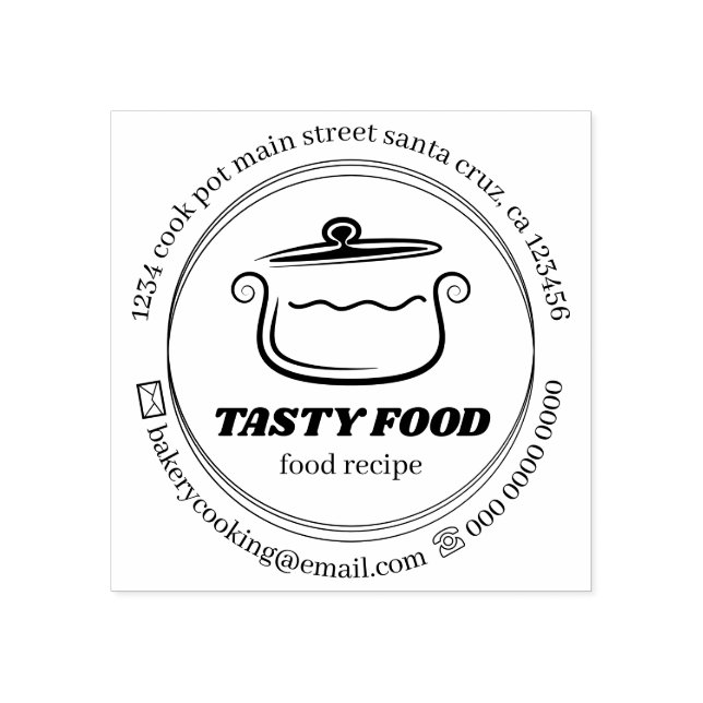 Kochrezepte Lebensmittel Gummistempel (Prägung)