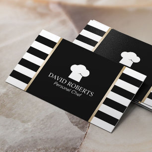 Kochs-Bäckerei-Catering-moderne schwarze u. weiß Visitenkarte