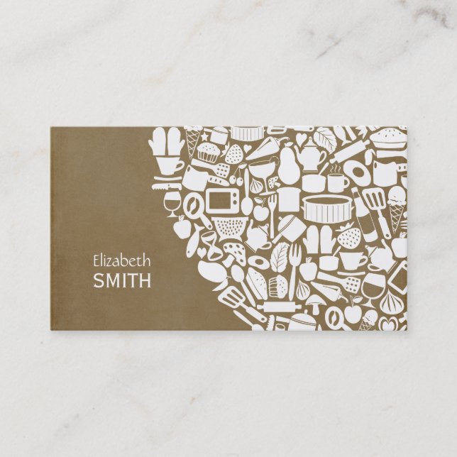 Kochs-Feinschmecker-Café, das kundenspezifische Visitenkarte (Vorderseite)