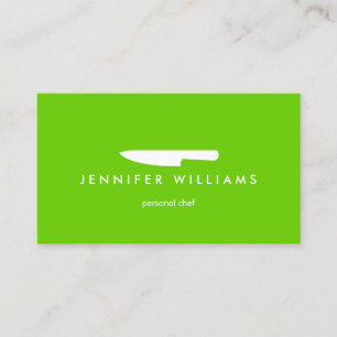 Kochs-Messer auf Grün für Catering, Restaurant Visitenkarte
