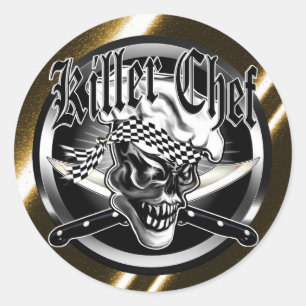 Kochs-Schädel 5 Runder Aufkleber