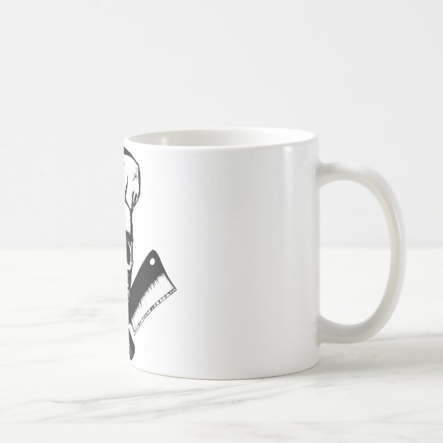 Kochs-Schädel (B&W) Kaffeetasse (Rechts)