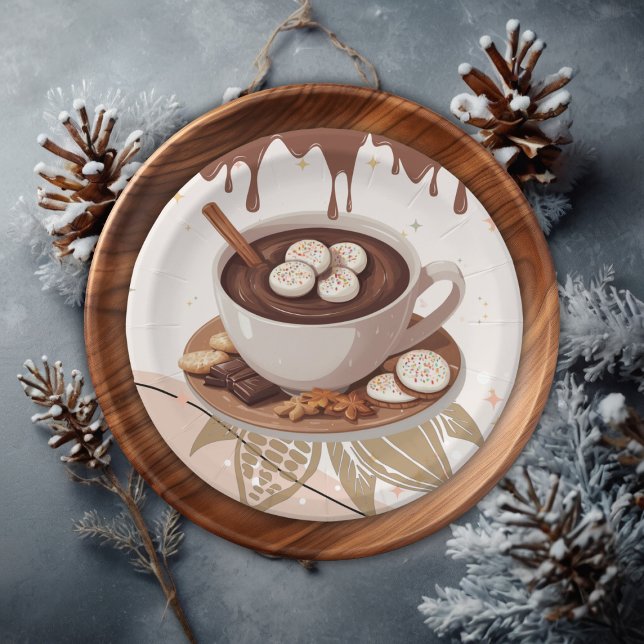 Kochschokolade und Kochgeschirr Winterdusche Pappteller (Von Creator hochgeladen)