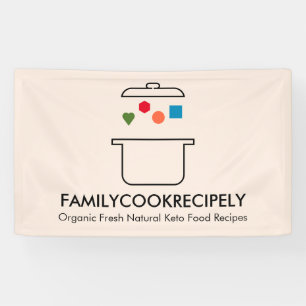 Kocht Topf geometrische Lebensmittel innerhalb der Banner