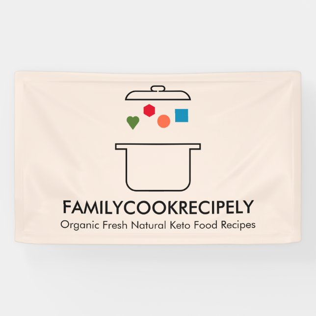 Kocht Topf geometrische Lebensmittel innerhalb der Banner (Horizontal)