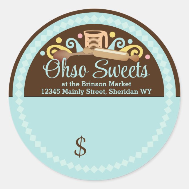 Kochutensilien aus der Küche Runder Aufkleber (Vorderseite)