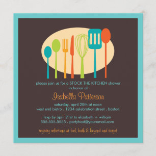 Kochutensilien Stock das Küchen Brautparty Einladung