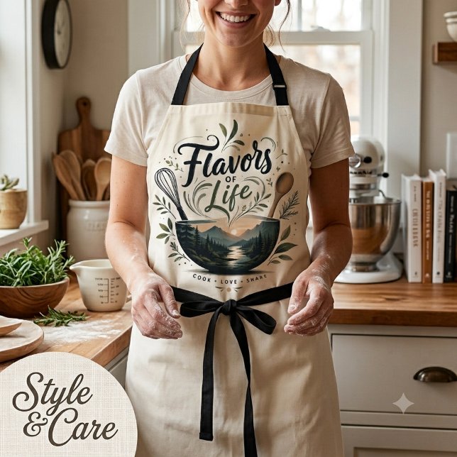 Kochzitat Küchenschürze Design Lebensaromen Schürze (Flavors of Life Cooking Quote Kitchen Apron Design)
