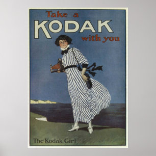 Kodak Girl Vintages englisches Werbeplakat Poster
