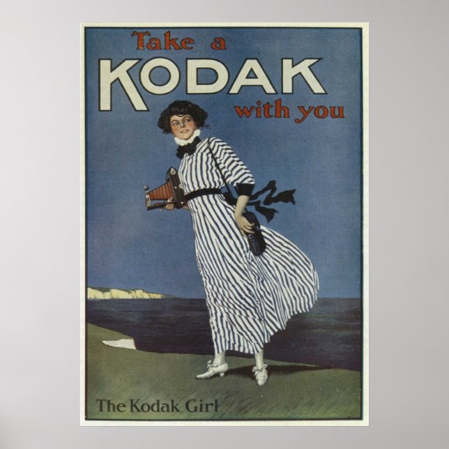 Kodak Girl Vintages englisches Werbeplakat Poster (Vorne)