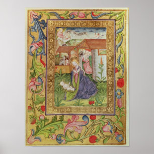 Kodex Ser Nov. 2599 F. 39v die Geburt von Christus Poster