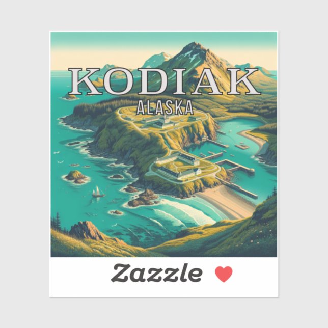 Kodiak Alaska 3 Inch Vinyl Sticker (Blatt)