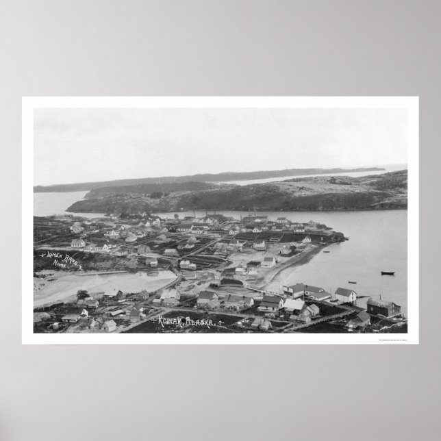 Kodiak Alaska Luftbild 1920 Poster (Vorne)