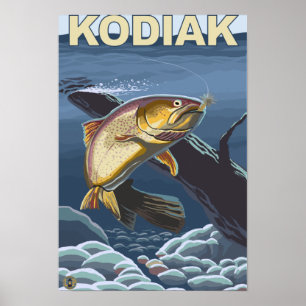 Kodiak, AlaskaCutthroat-Forelle Poster