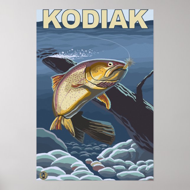 Kodiak, AlaskaCutthroat-Forelle Poster (Vorne)
