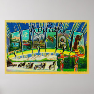 Kodiak, AlaskaLarge Buchstabe ScenesKodiak, AK Poster