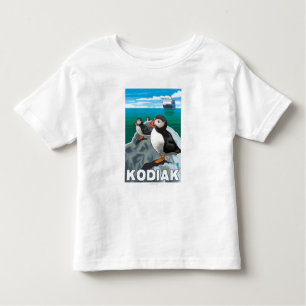 Kodiak, AlaskaPuffins und alaskisches Kreuzschiff Kleinkind T-shirt
