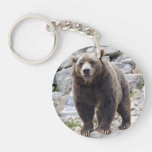 Kodiak-Bär Stehend auf einem Felsen Schlüsselanhänger
