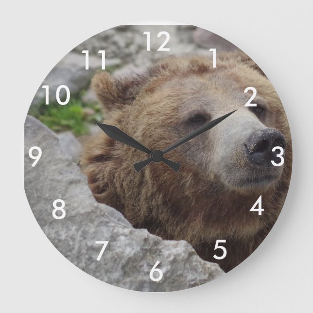 Kodiak Bear Große Wanduhr (Vorderseite)