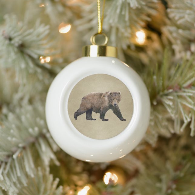 Kodiak Bear Keramik Kugel-Ornament (Baum)