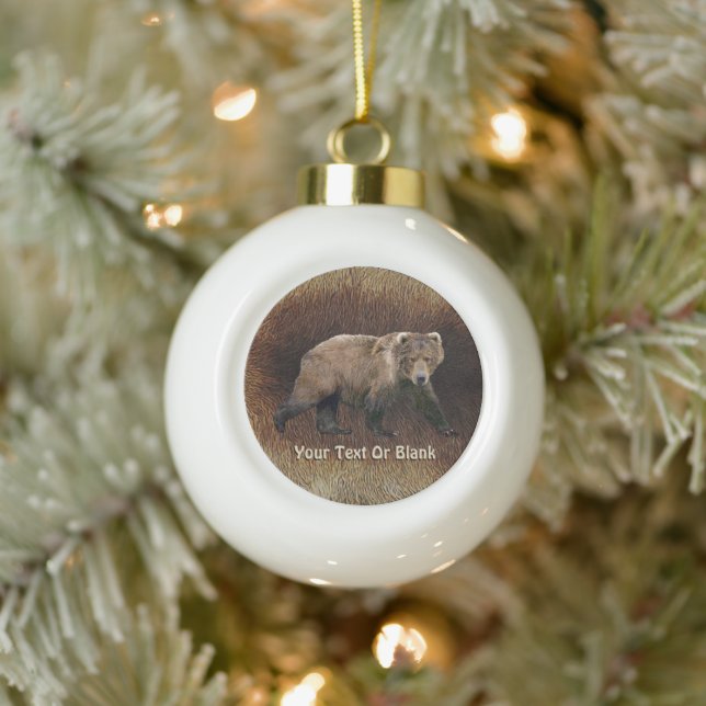 Kodiak Bear Keramik Kugel-Ornament (Baum)