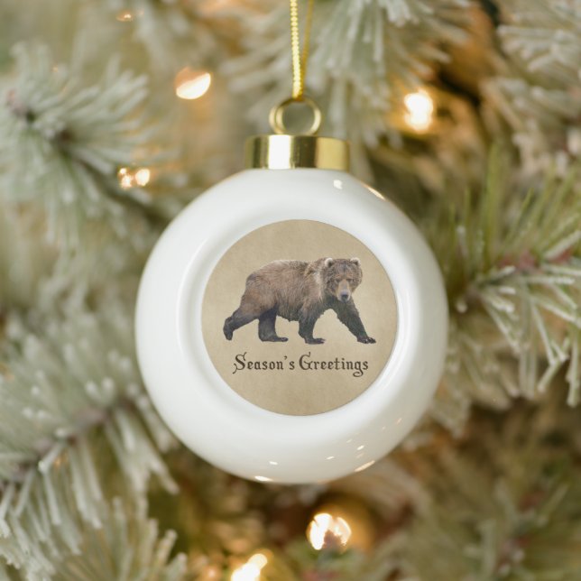 Kodiak Bear Keramik Kugel-Ornament (Baum)