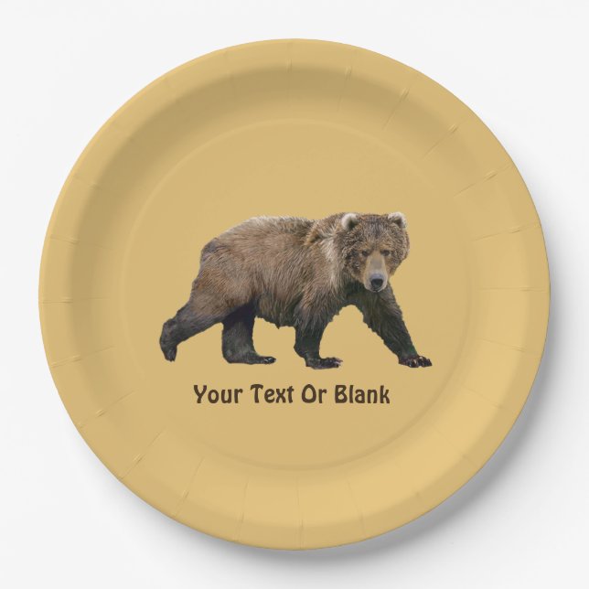 Kodiak Bear Pappteller (Vorderseite)