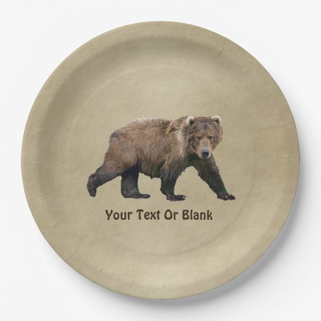 Kodiak Bear Pappteller (Vorderseite)