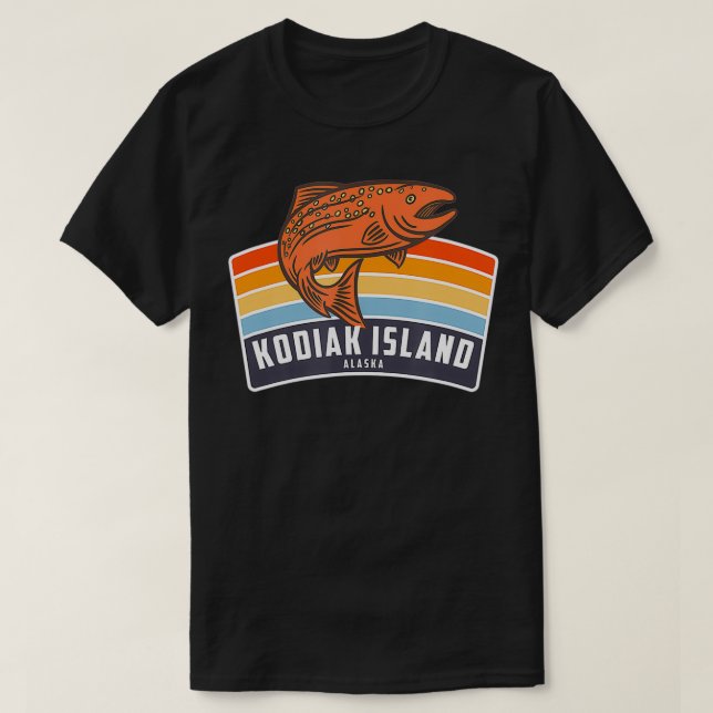 Kodiak Insel Alaska Lachs Fischerei T-Shirt (Design vorne)