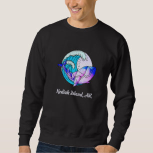 Kodiak Island Ak Japanisch Paint Geometric Orca Ki Sweatshirt