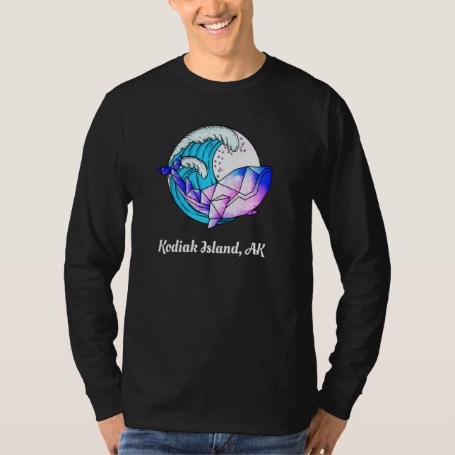 Kodiak Island Ak Japanisch Paint Geometric Orca Ki T-Shirt (Vorderseite)