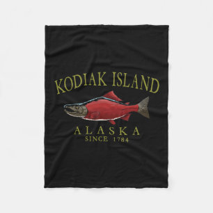 Kodiak Island Alaska Lachs Seit 1784 Gebogener Oli Fleecedecke