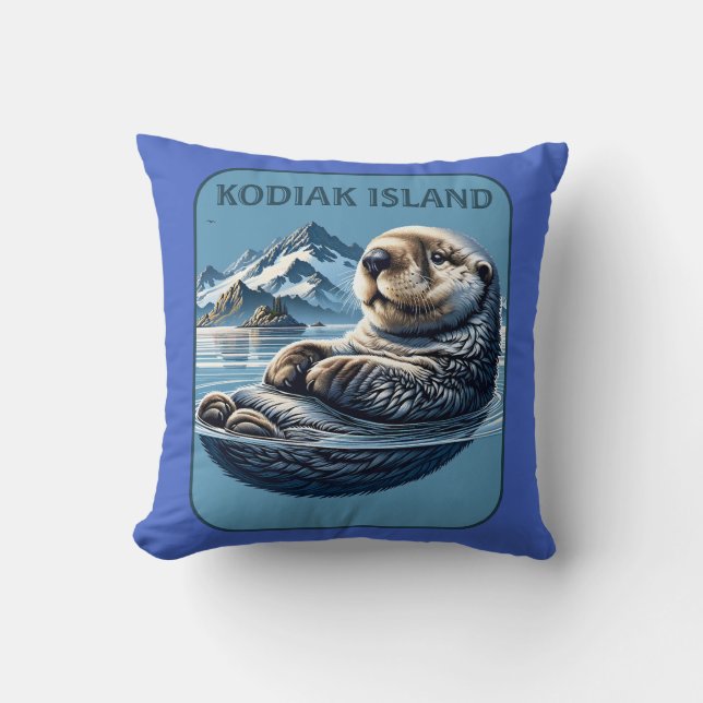 Kodiak Island Sea Otter Alaska Kissen (Vorderseite)