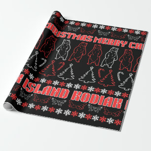 Kodiak Island Ugly Christmas Sweater Wrapping Papp Geschenkpapier