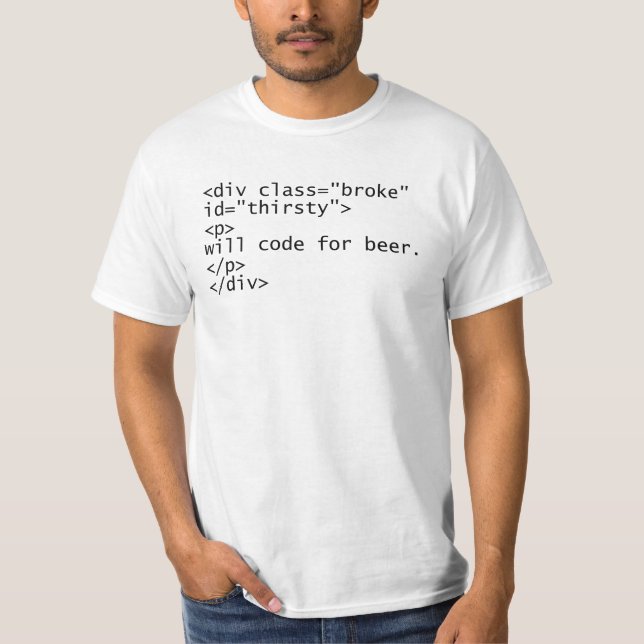 Kodiert für Bier T-Shirt (Vorderseite)