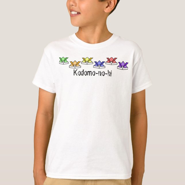 Kodomo-no-hi Farbige Samurai-Helme T-Shirt (Vorderseite)