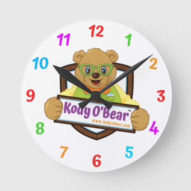 Kody O'Bear Wall Clock Runde Wanduhr (Vorderseite)