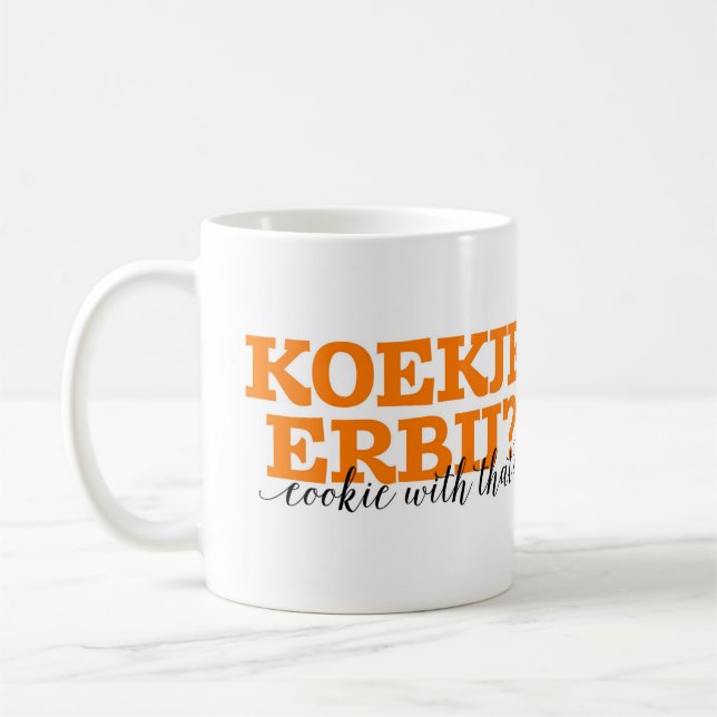 Koekje/Plätzchen-niederländisches Wort-Vokabular Kaffeetasse (Links)