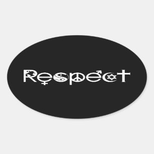 Koexistenz mit Respekt - Frieden und Toleranz Ovaler Aufkleber