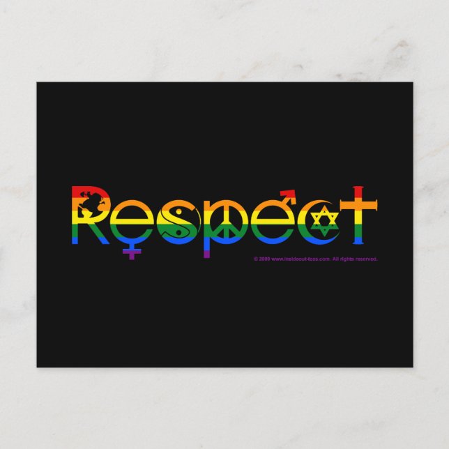 Koexistenz mit Respekts-Gay Pride Postkarte (Vorderseite)