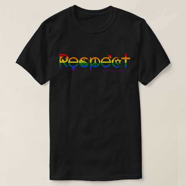 Koexistenz mit Respekts-Gay Pride T-Shirt (Design vorne)
