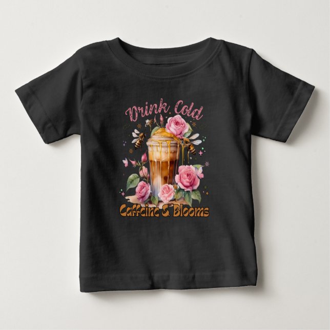 Koffein & Blüten: Icced Coffee Delight Baby T-shirt (Vorderseite)